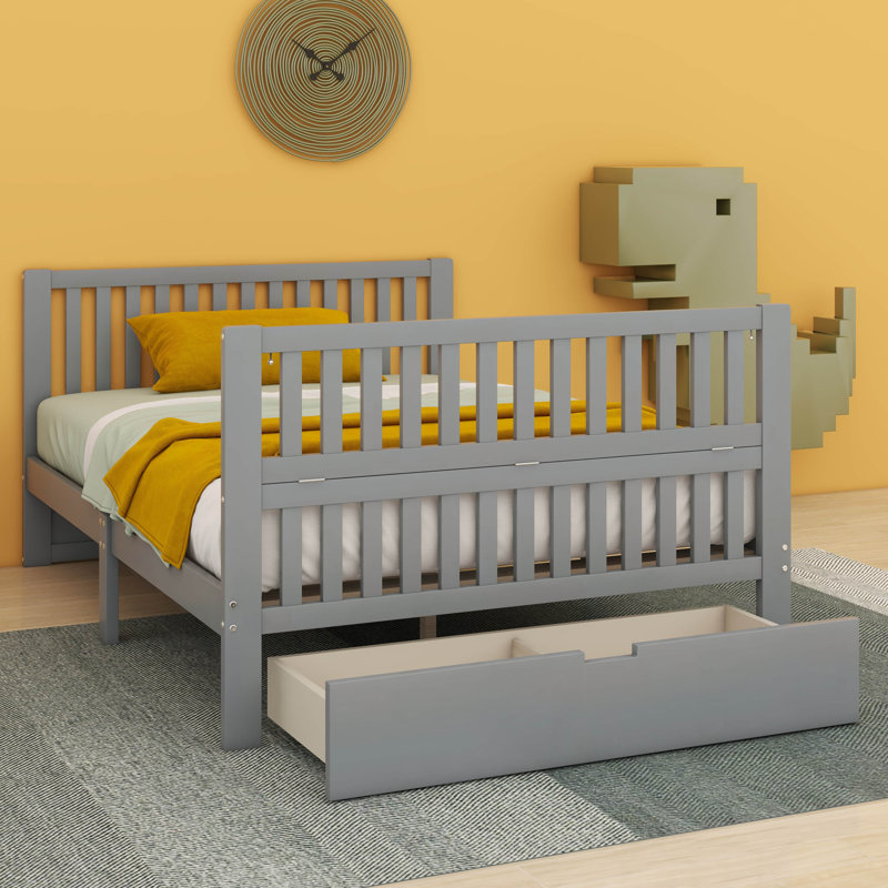 Latitude Run® Leya Convertible Crib/Full Size Bed with Drawers Wayfair